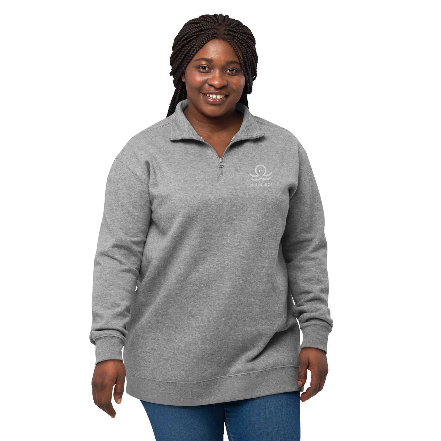 Unisex Embroidered fleece Pullover
