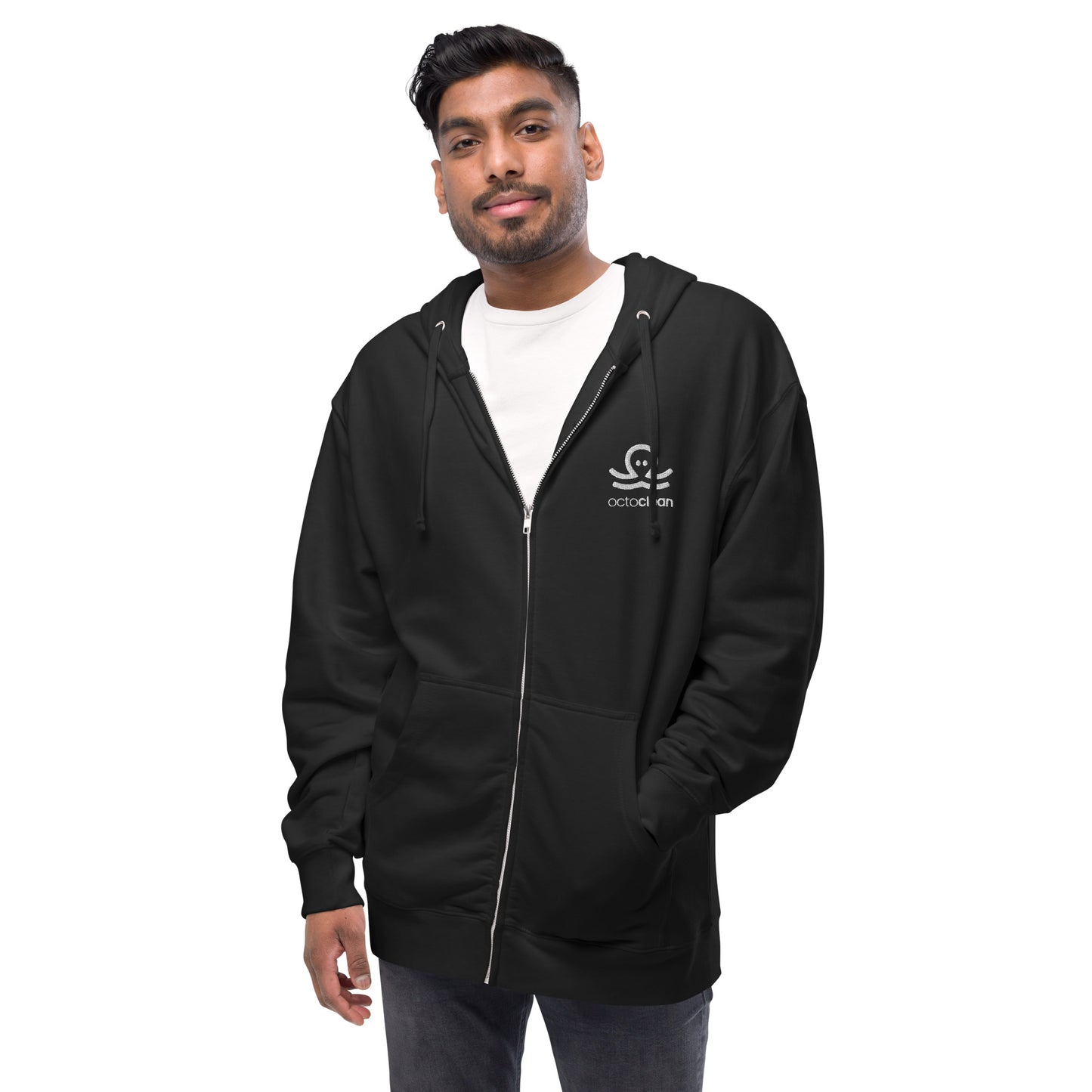Unisex Fleece Embroidered OctoClean Zip Up